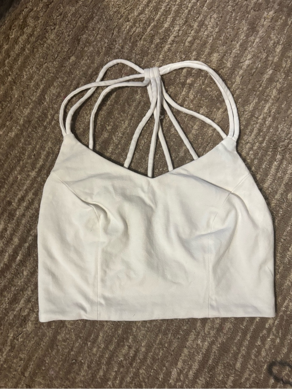 Sole Mio White Strappy Back Crop Top - Size S/M
